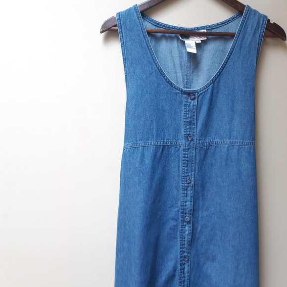 vintage denim midi dress - Size appox M - Picture 6 of 8